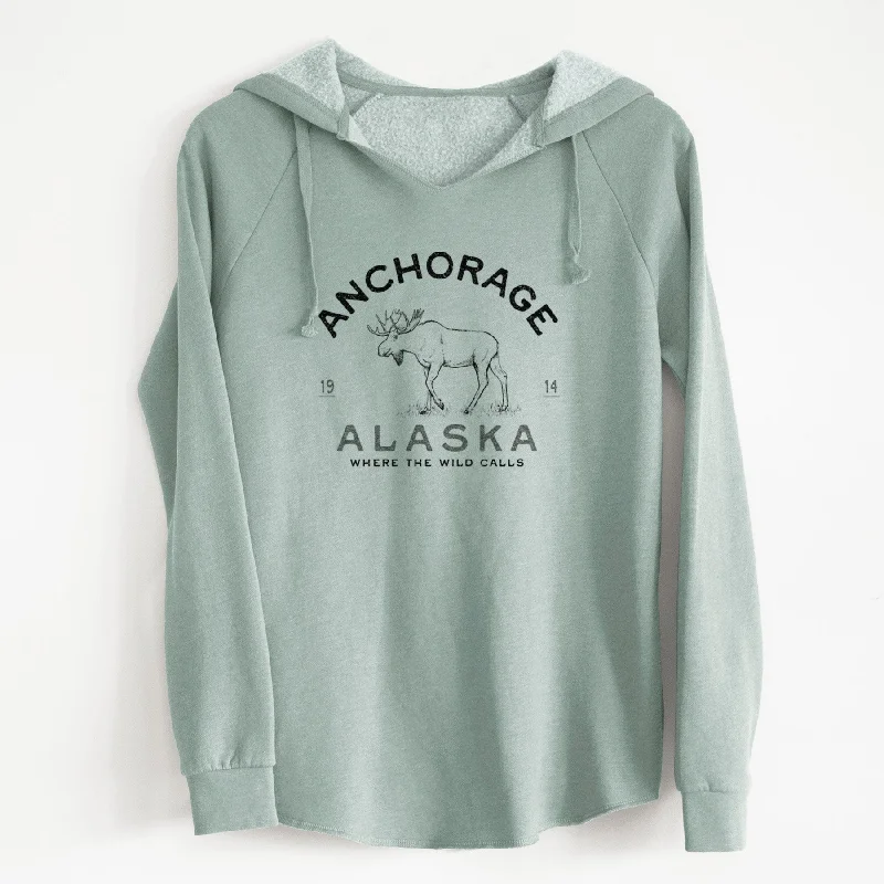 Anchorage Alaska Moose - Cali Wave Hooded Sweatshirt Trendy Sweatshirt Hoodie