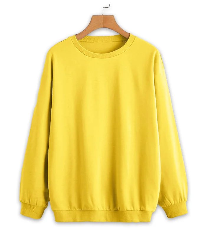 Vimal Jonney Yellow Solid Round Neck Cotton Fleece Sweatshirt for Women High-neck Sweatshirt Hoodie Vimal Jonney Yellow Solid Round Neck Cotton Fleece Sweatshirt for Women High-neck Sweatshirt Hoodie