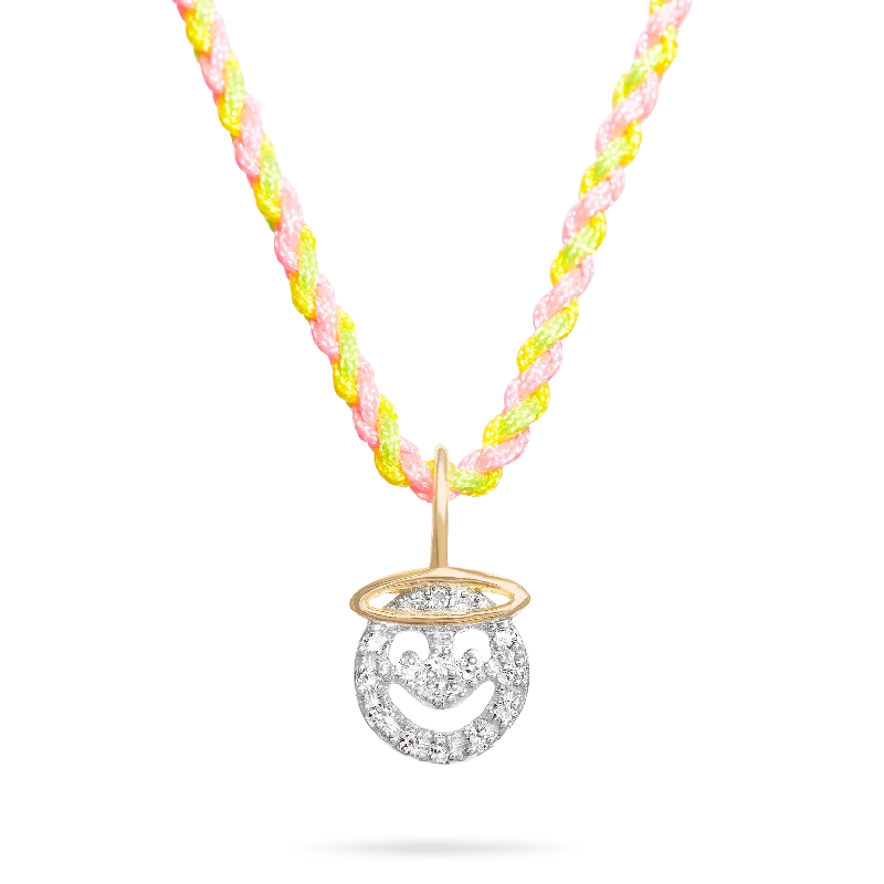 Angel Face Pop Necklace | 10K Yellow Gold Lace Detail Gown