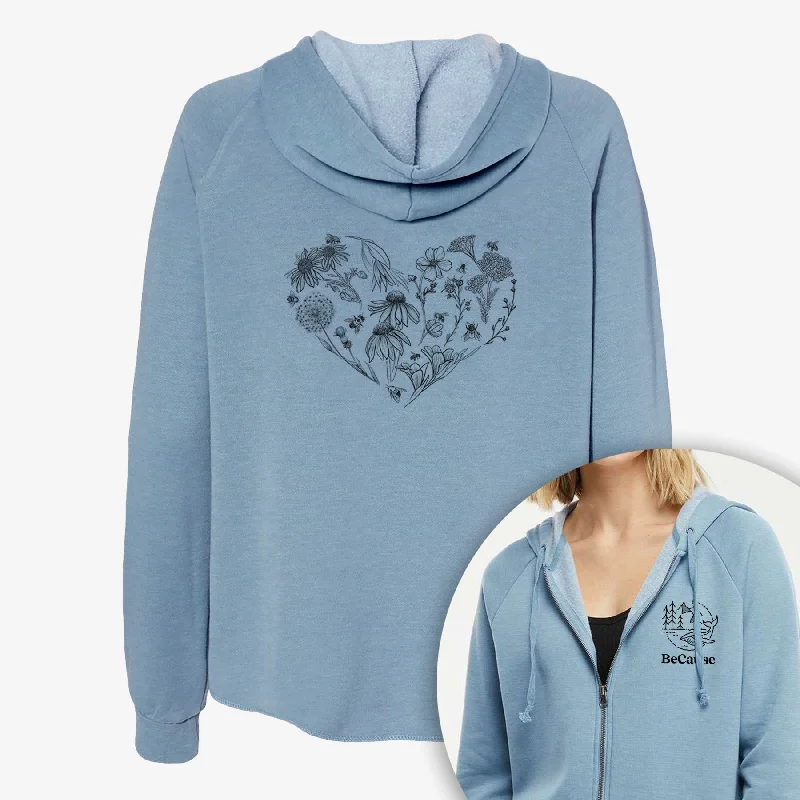 Heart Full of Blooms and Bees - Women's Cali Wave Zip-Up Sweatshirt Casual Sweatshirts for Women Heart Full of Blooms and Bees - Women's Cali Wave Zip-Up Sweatshirt Casual Sweatshirts for Women