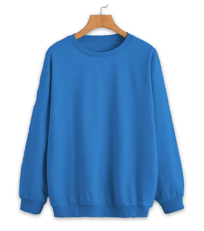 Vimal Jonney Blue Solid Round Neck Cotton Fleece Sweatshirt for Women Graphic Sweatshirts Collection Vimal Jonney Blue Solid Round Neck Cotton Fleece Sweatshirt for Women Graphic Sweatshirts Collection