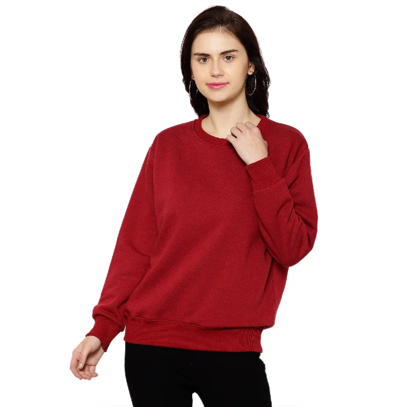 Vimal Jonney Fleece Round Neck Sweatshirt for Women Cozy Hoodie Pullover