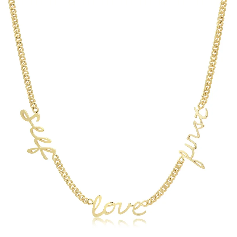 Self Love First Necklace | Gold Plated Blue Lace Dress