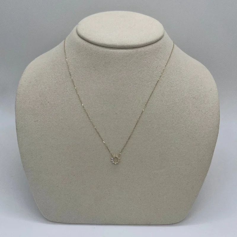 Tiny Diamond Sunburst Necklace | 14K Yellow Gold Lace Dress Twirl