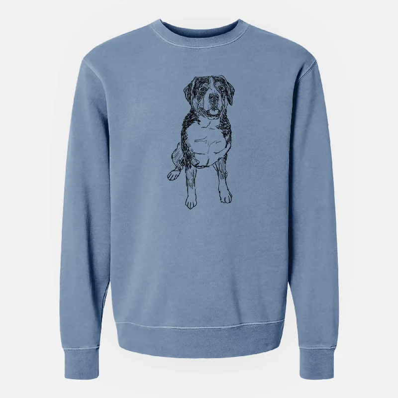 Doodled Harvey the Greater Swiss Mountain Dog - Unisex Pigment Dyed Crew Sweatshirt Cozy Sweatshirts for Fall Doodled Harvey the Greater Swiss Mountain Dog - Unisex Pigment Dyed Crew Sweatshirt Cozy Sweatshirts for Fall