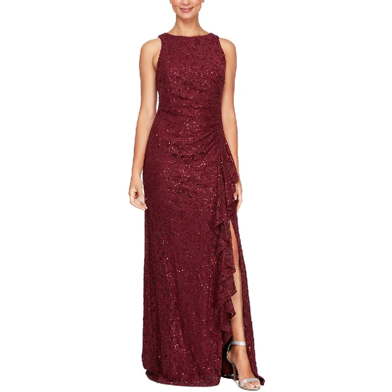 Alex Evenings Womens Petites Lace Maxi Evening Dress Sexy Lace Dress