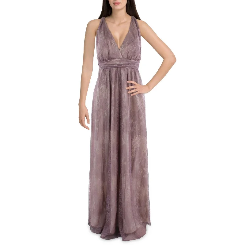 Donna Karan Womens Lace Long Evening Dress Vintage Lace Gown