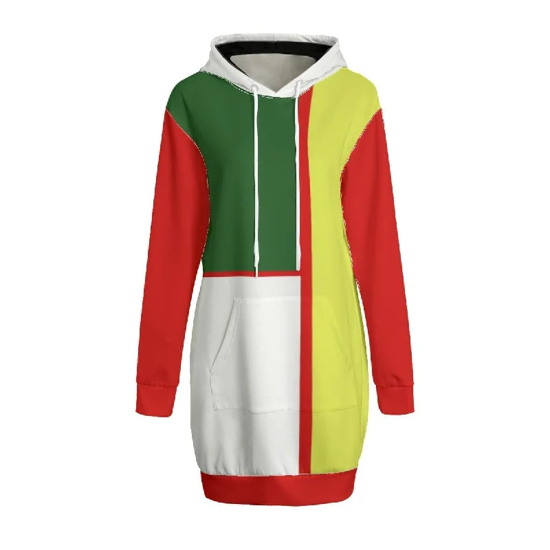 Color Block Astute Women's Long Hoodie | Interlock Fabric Hoodie Sweatshirt Chic