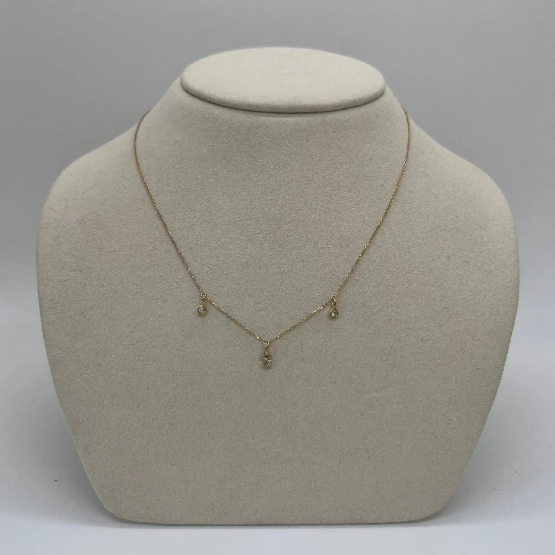 Double Diamond Initial Necklace | 10K Yellow Gold Lace Gown Glam