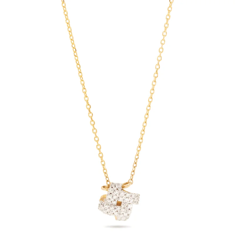 Love Knot Necklace | 10K Yellow Gold Sheer Lace Dress