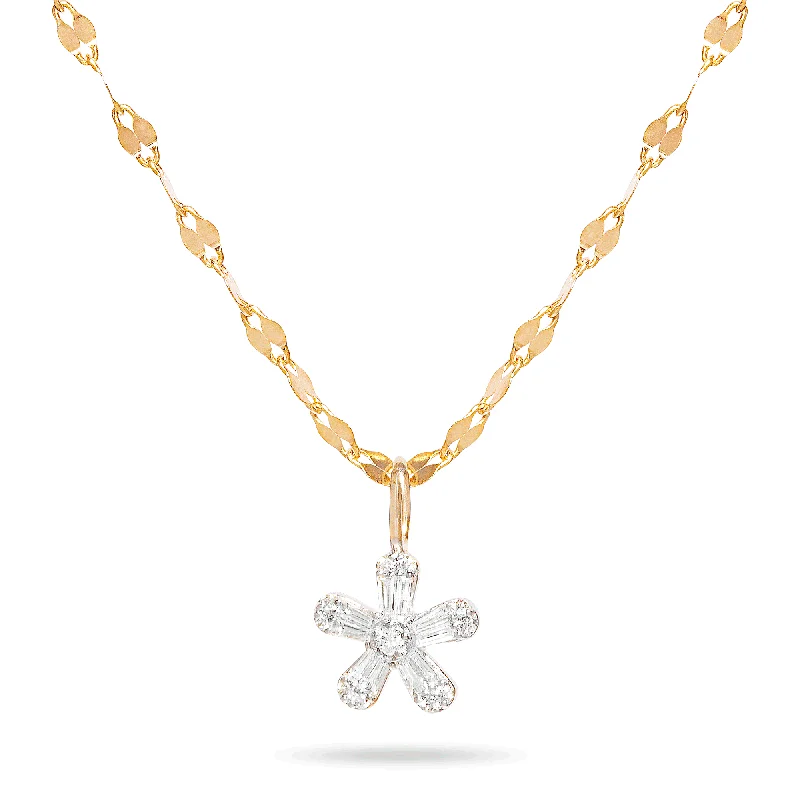 Flower Power Diamond Choker Necklace | 10K Yellow Gold Lace Dress Accent