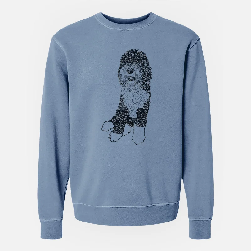 Doodled Whittaker the Sheepadoodle - Unisex Pigment Dyed Crew Sweatshirt Colorblock Hoodie Sweatshirt Doodled Whittaker the Sheepadoodle - Unisex Pigment Dyed Crew Sweatshirt Colorblock Hoodie Sweatshirt