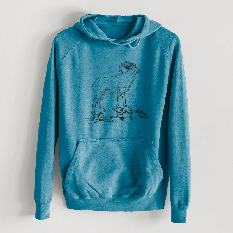 Bighorn Sheep Ram - Ovis canadensis - Mid-Weight Unisex Vintage 100% Cotton Hoodie Stylish Hoodies Collection Bighorn Sheep Ram - Ovis canadensis - Mid-Weight Unisex Vintage 100% Cotton Hoodie Stylish Hoodies Collection