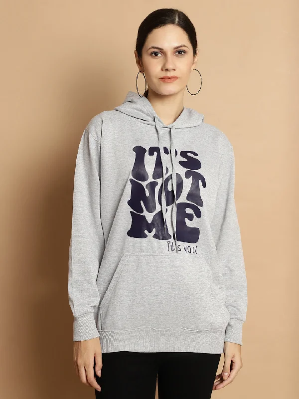 Vimal Jonney Grey Melange Printed Hooded Cotton Fleece Sweatshirt for Women Comfortable Women’s Hoodies Vimal Jonney Grey Melange Printed Hooded Cotton Fleece Sweatshirt for Women Comfortable Women’s Hoodies