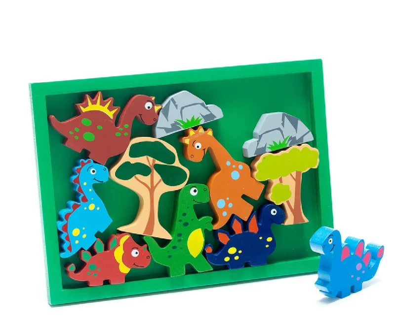 WOOD DINOSAUR PLAY TRAY