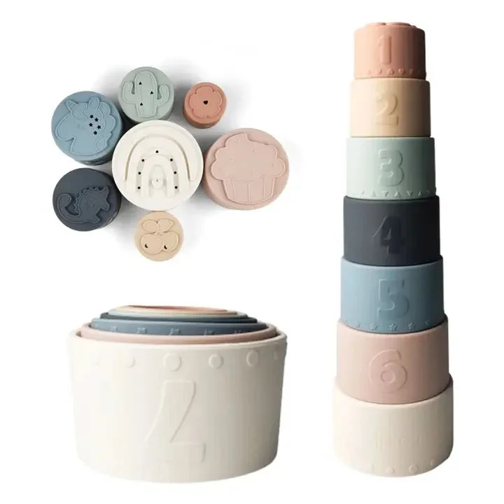 LARGE SILICONE STACKING CUPS