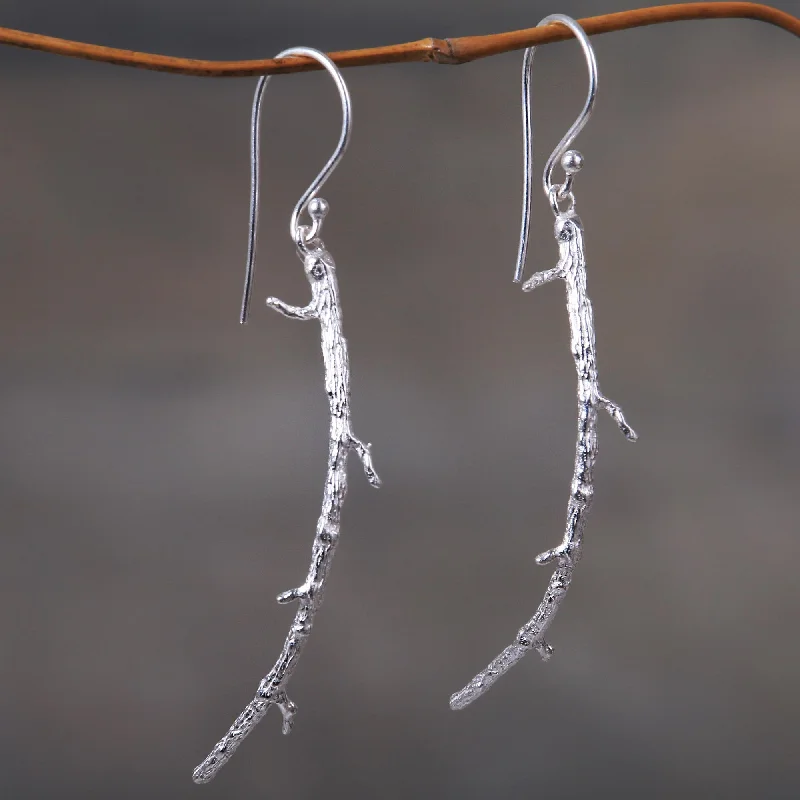 The Root Artisan Crafted Sterling Silver Root Dangle Earrings