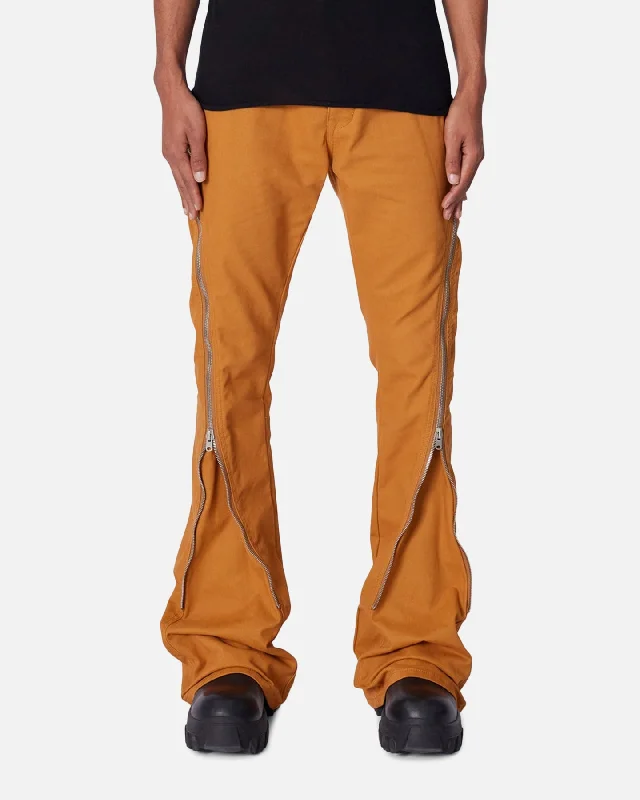 MNML D519 Zipper Flare Denim Jeans Orange