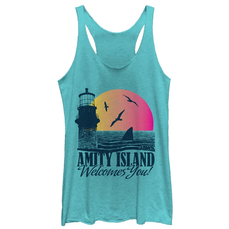 Women's Jaws Amity Island Tourist Welcome Racerback Tank Top