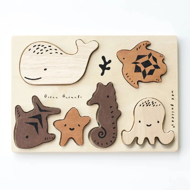 WEE GALLERY - OCEAN ANIMALS TRAY PUZZLE