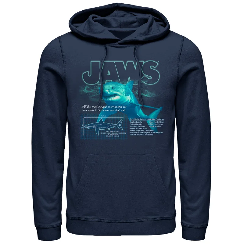 Men's Jaws Shark Blueprint Pull Over Hoodie