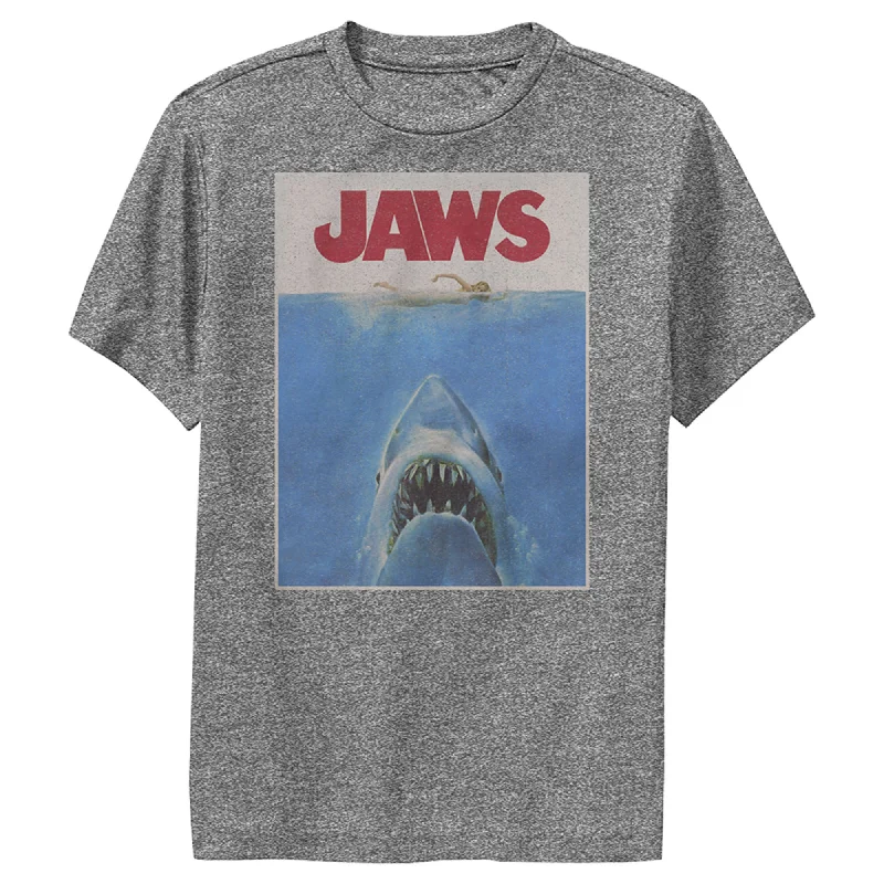 Boy's Jaws Retro Distressed Poster Performance Tee