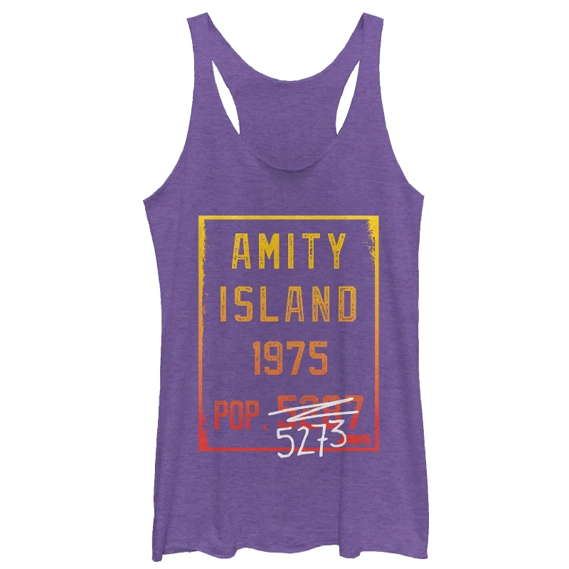 Women's Jaws Amity Island Population Racerback Tank Top