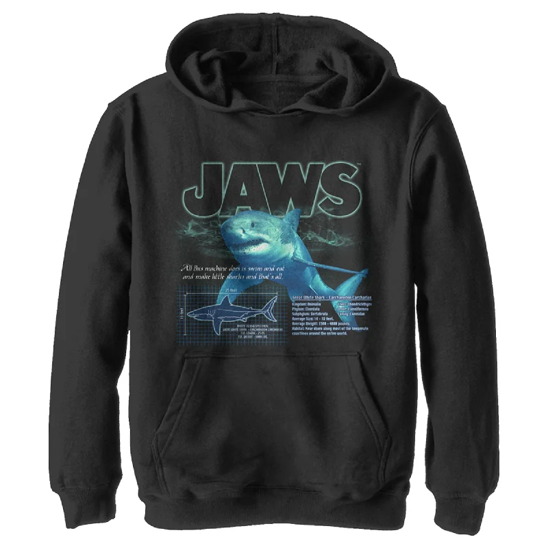 Boy's Jaws Shark Blueprint Pull Over Hoodie