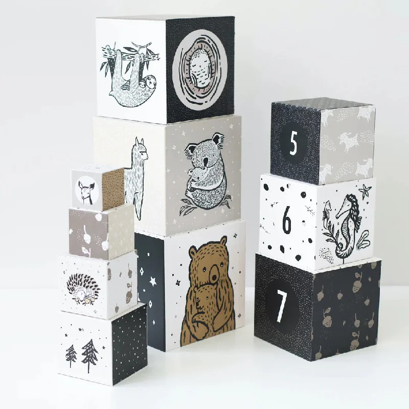 WEE GALLERY - BABY ANIMAL NESTING BLOCKS