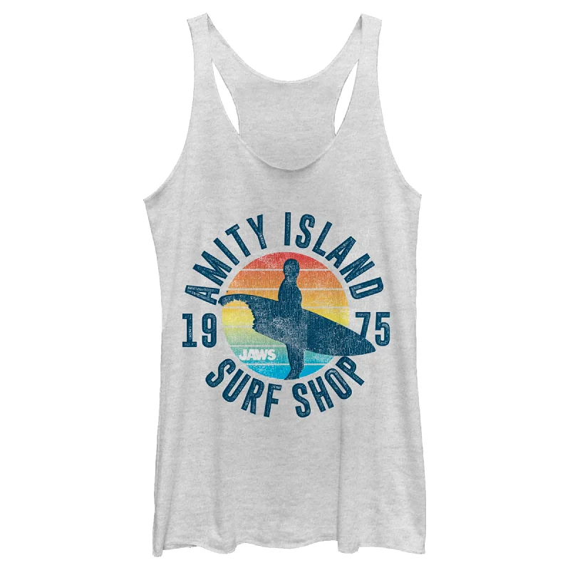 Women's Jaws Retro Amity Island Surf Shop Racerback Tank Top