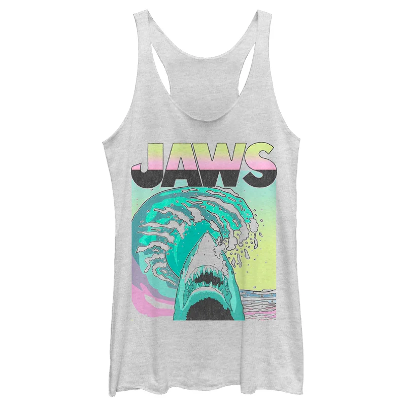 Women's Jaws 80s Colorful Wave Racerback Tank Top