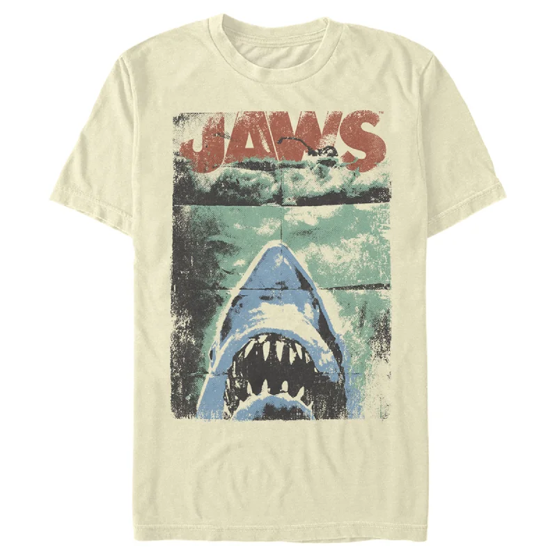 Men's Jaws Distressed Watercolor Poster T-Shirt