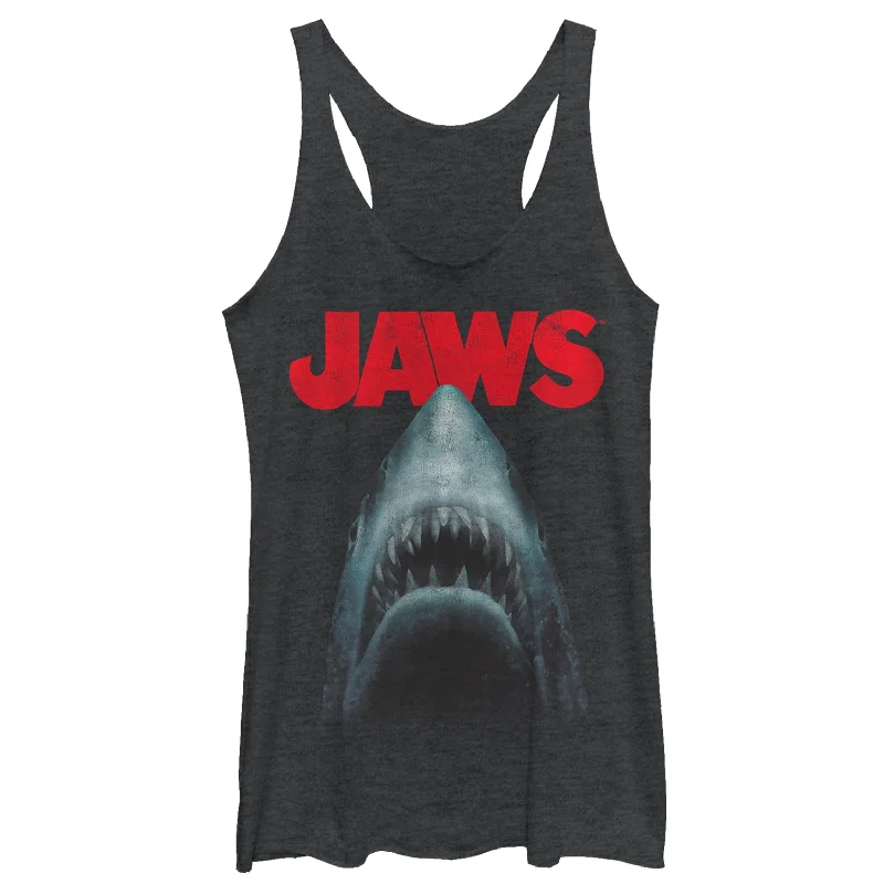 Women's Jaws Shark Teeth Poster Racerback Tank Top