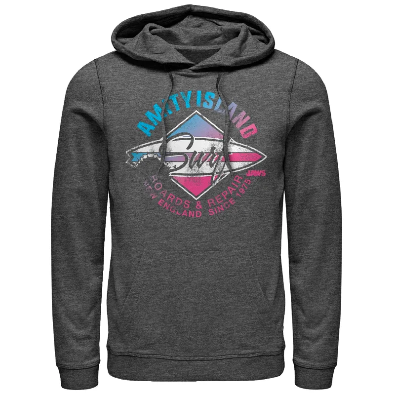 Men's Jaws Amity Island Surfboard Repair Pull Over Hoodie
