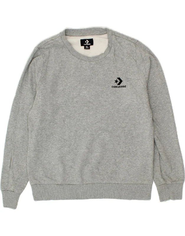 CONVERSE Womens Sweatshirt Jumper UK 18 XL Grey Cotton Best sweaters for fall