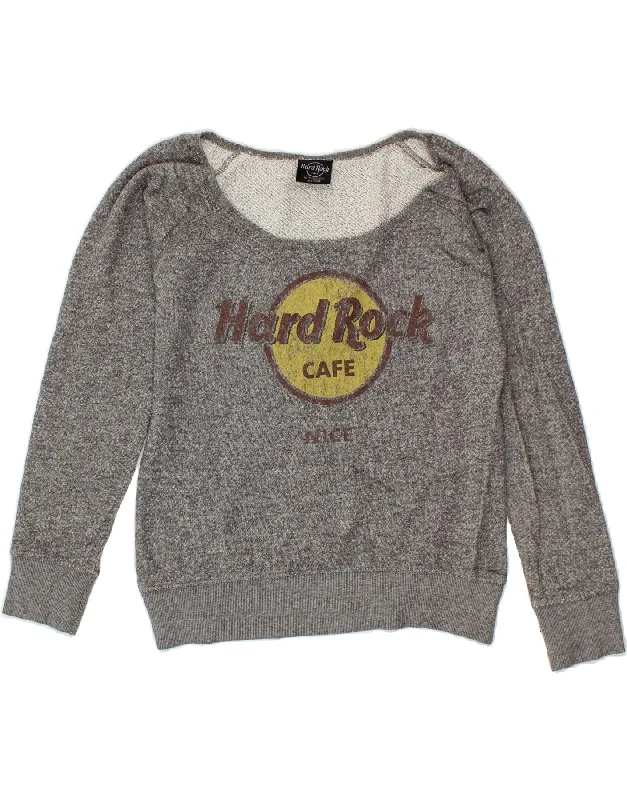 HARD ROCK CAFE Womens Nice Graphic Sweatshirt Jumper UK 10 Small Grey Best sweaters for cozy nights HARD ROCK CAFE Womens Nice Graphic Sweatshirt Jumper UK 10 Small Grey Best sweaters for cozy nights