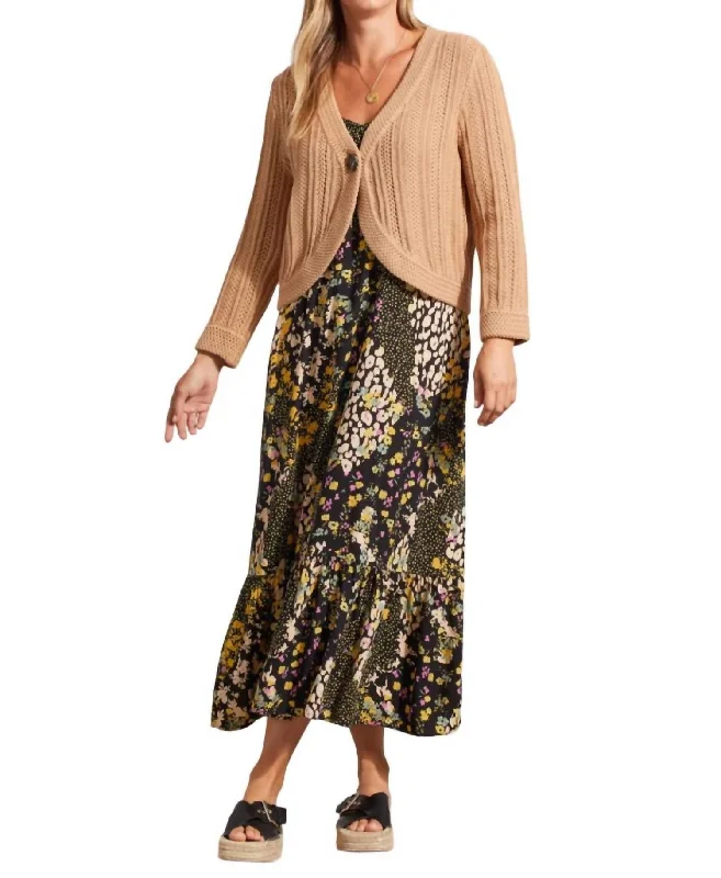 Three-Fourth Sleeve Bolero In Dune Best sweaters for work