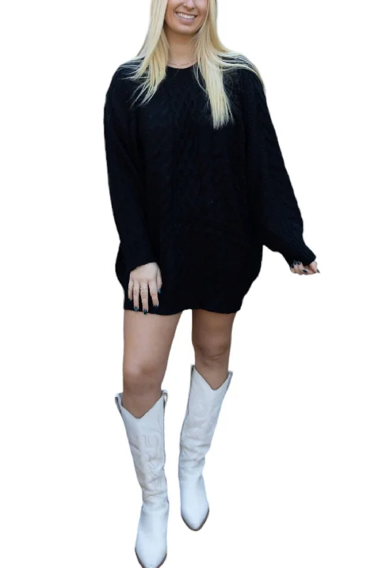 Treasured Sweater Dress In Black Best sweaters for cold weather