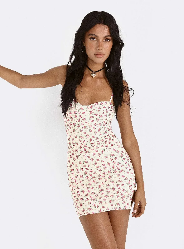 Belladonna Mini Dress Pink Multi / Floral Minimalist mini dresses