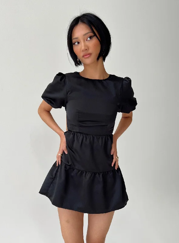 Capone Mini Dress Black Elegant mini dresses