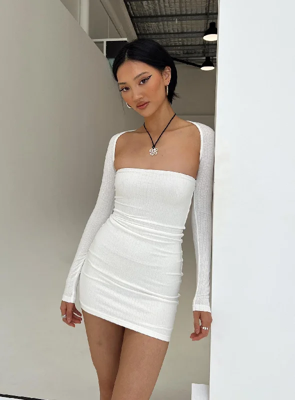 Moran Two Piece Bolero Dress White Fashion-forward mini dresses