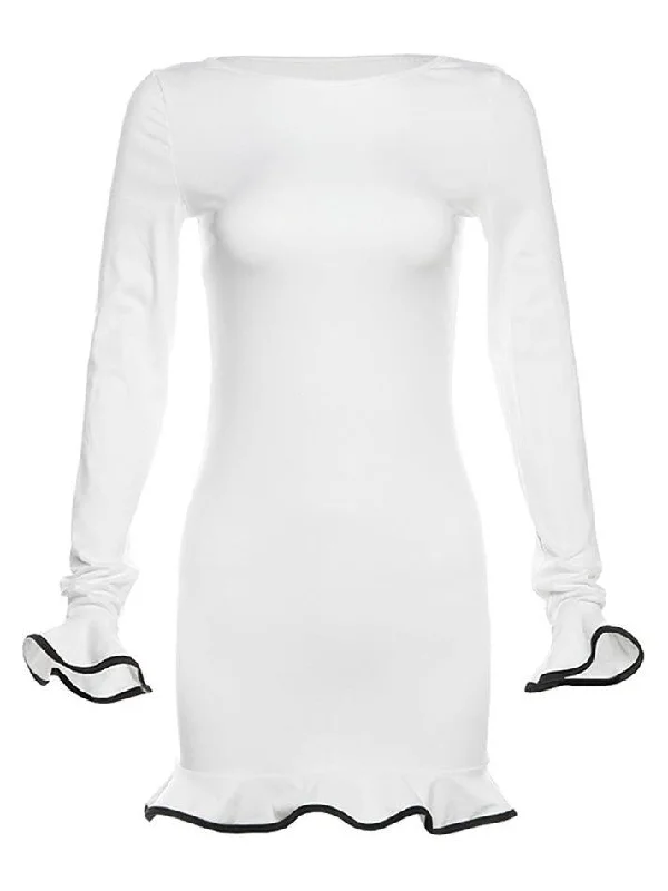 Ruffle Slim Mini Dress Luxury mini dresses