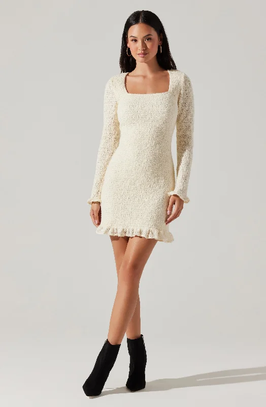 Smocked Square Neck Mini Dress Chic mini dresses