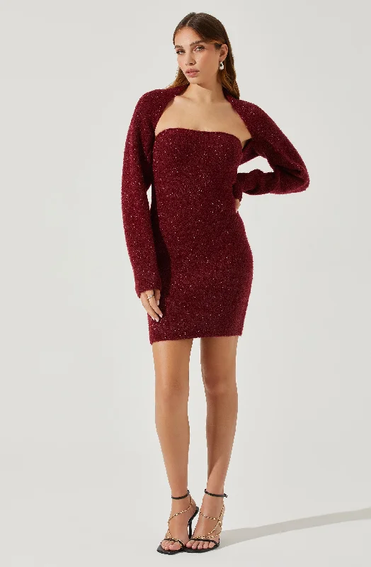 Tamara Shrug And Mini Sweater Dress Zara mini dresses