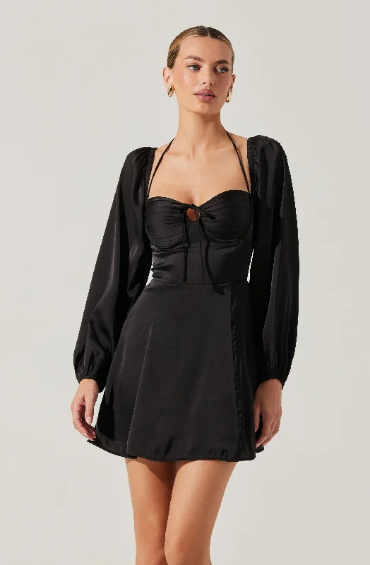 Vivian Satin Halter Mini Dress Satin mini dresses