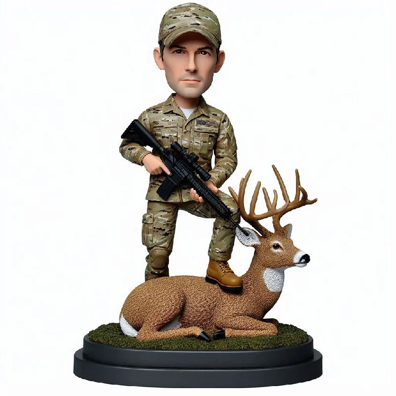 Customize a Deer Hunter Bobblehead Hunting Mermaid Style Gown