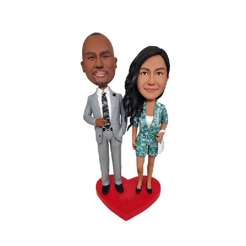Fashion anniversary couple Custom Bobblehead Princess Wedding Dress
