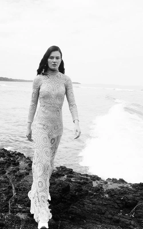 heavily hand crafted crochet dress Elegant Bridal Gown