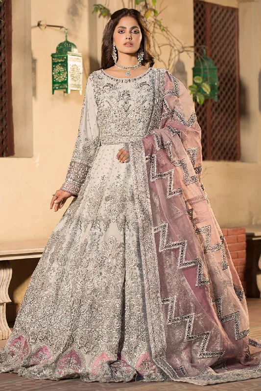 Latest Wedding Dress in Embellished Pishwas Frock Style Ruffle Wedding Gown