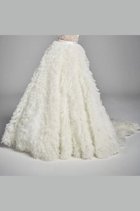 Multi-layered Ruffles Tulle Wedding Skirt Removable Train for Dress Chic Bridal Gown Multi-layered Ruffles Tulle Wedding Skirt Removable Train for Dress Chic Bridal Gown